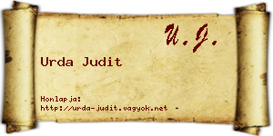Urda Judit névjegykártya